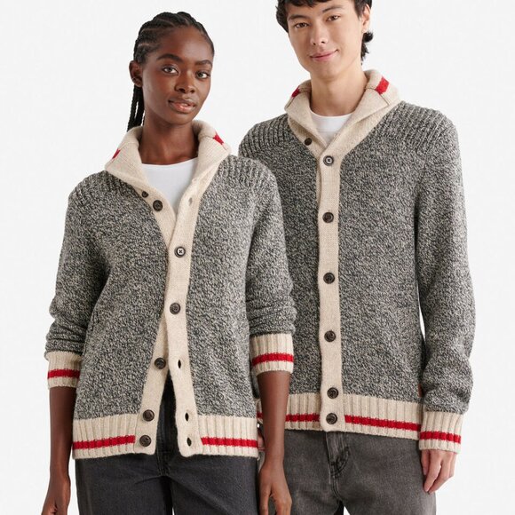 Roots Grey & Cream Cabin Shawl Collar Cardigan | Youth XXL (13-14)=Womens Small - Picture 6 of 6